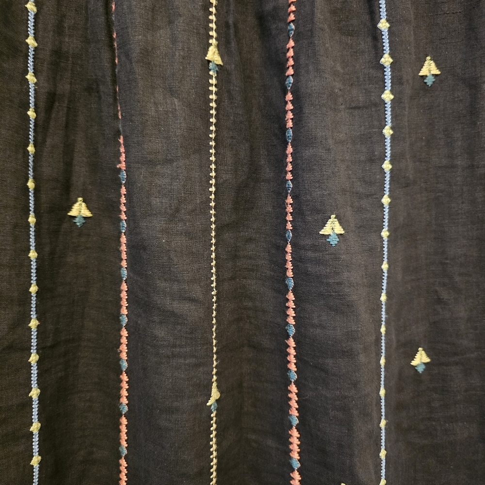 Johnny Was Black Floral Embroidered Dress - Picture 8 of 16
